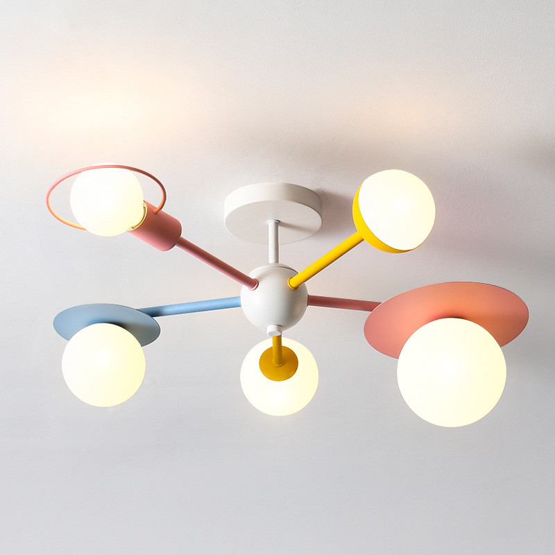 Baby Nursery Chandelier - Nordic Children Bedroom Chandelier Lighting Glass