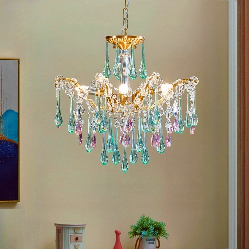 Baby Nursery Chandelier - European French Style Romantic Pink Green