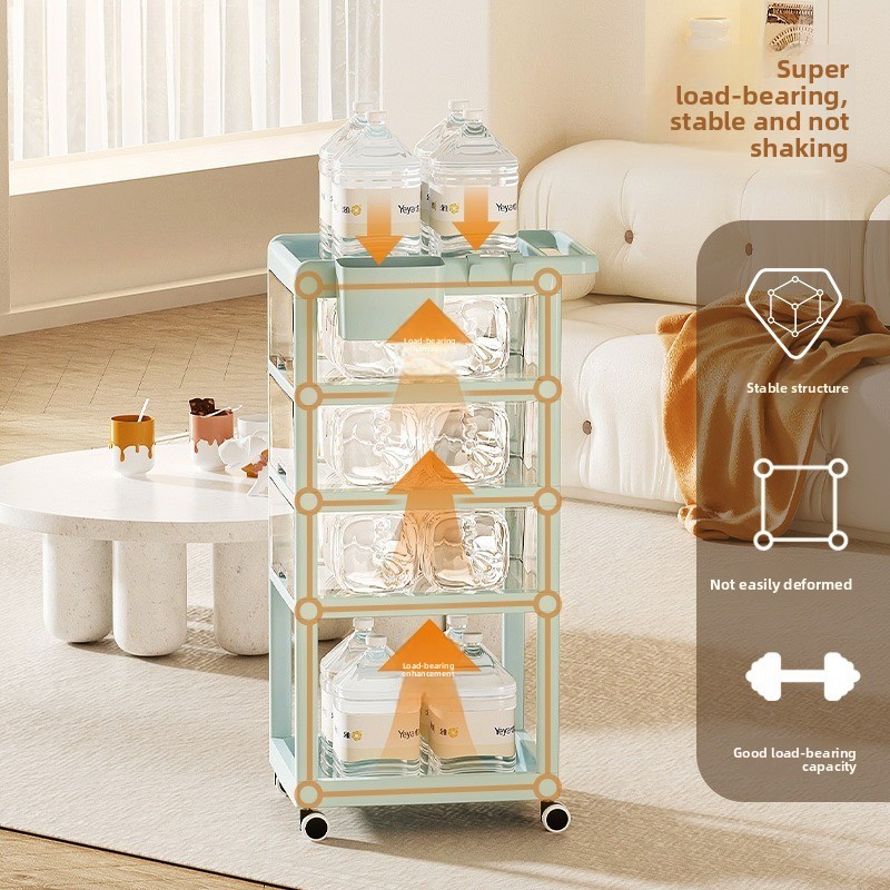 Baby Nursery Trolley - Movable Baby Storage Cart Multi Drawer