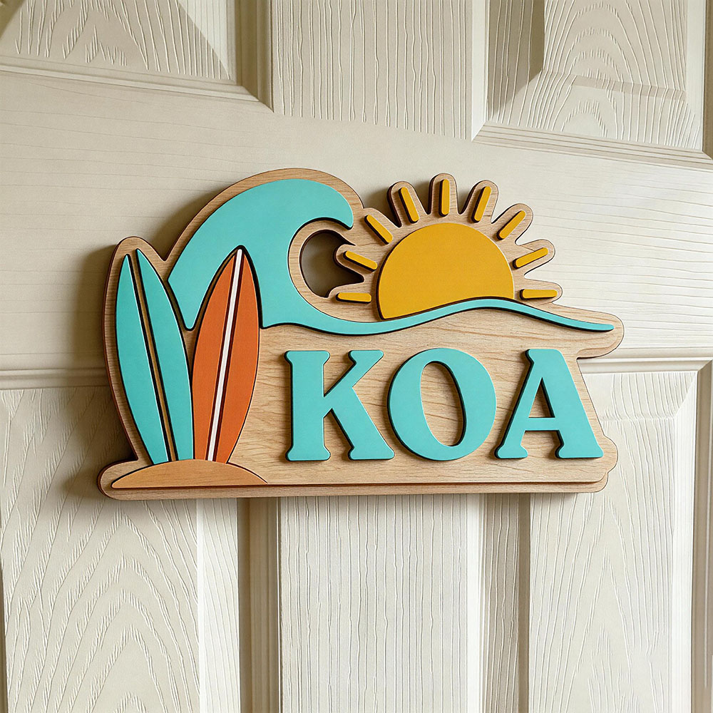 Baby Nursery Ocean Theme - Custom Beach Wave Surfboard Sun Name
