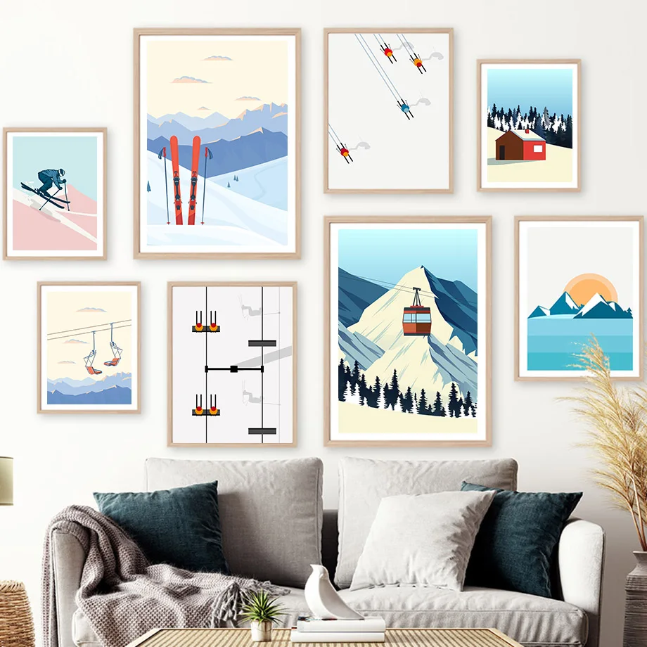 Vintage Minimalist Ski Snowboa - Baby Nursery Vintage Decor recension och pris