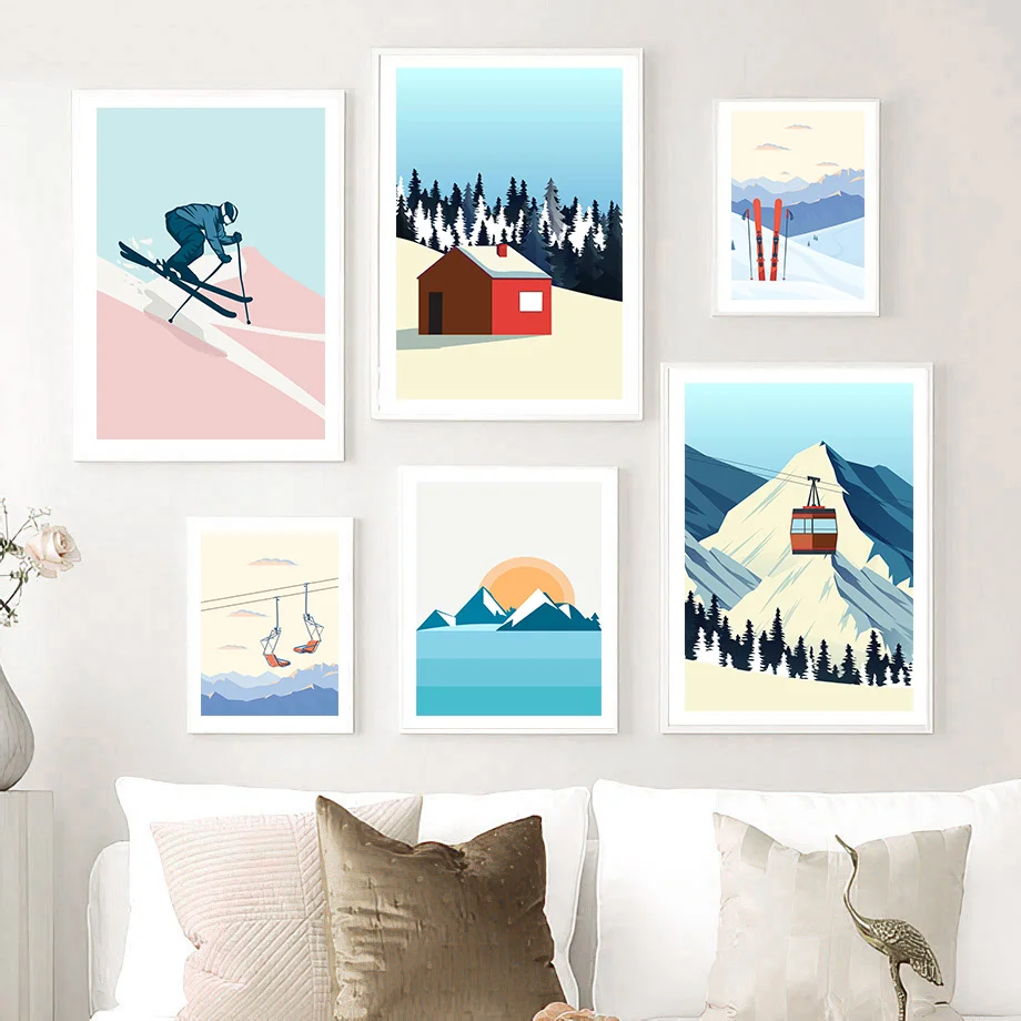 Vintage Minimalist Ski Snowboa - Baby Nursery Vintage Decor recension och pris