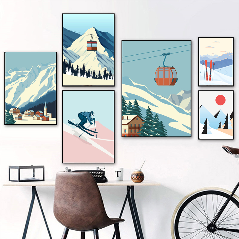 Vintage Minimalist Ski Snowboa - Baby Nursery Vintage Decor recension och pris