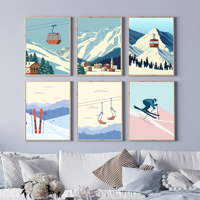 Vintage Minimalist Ski Snowboa - Baby Nursery Vintage Decor recension och pris