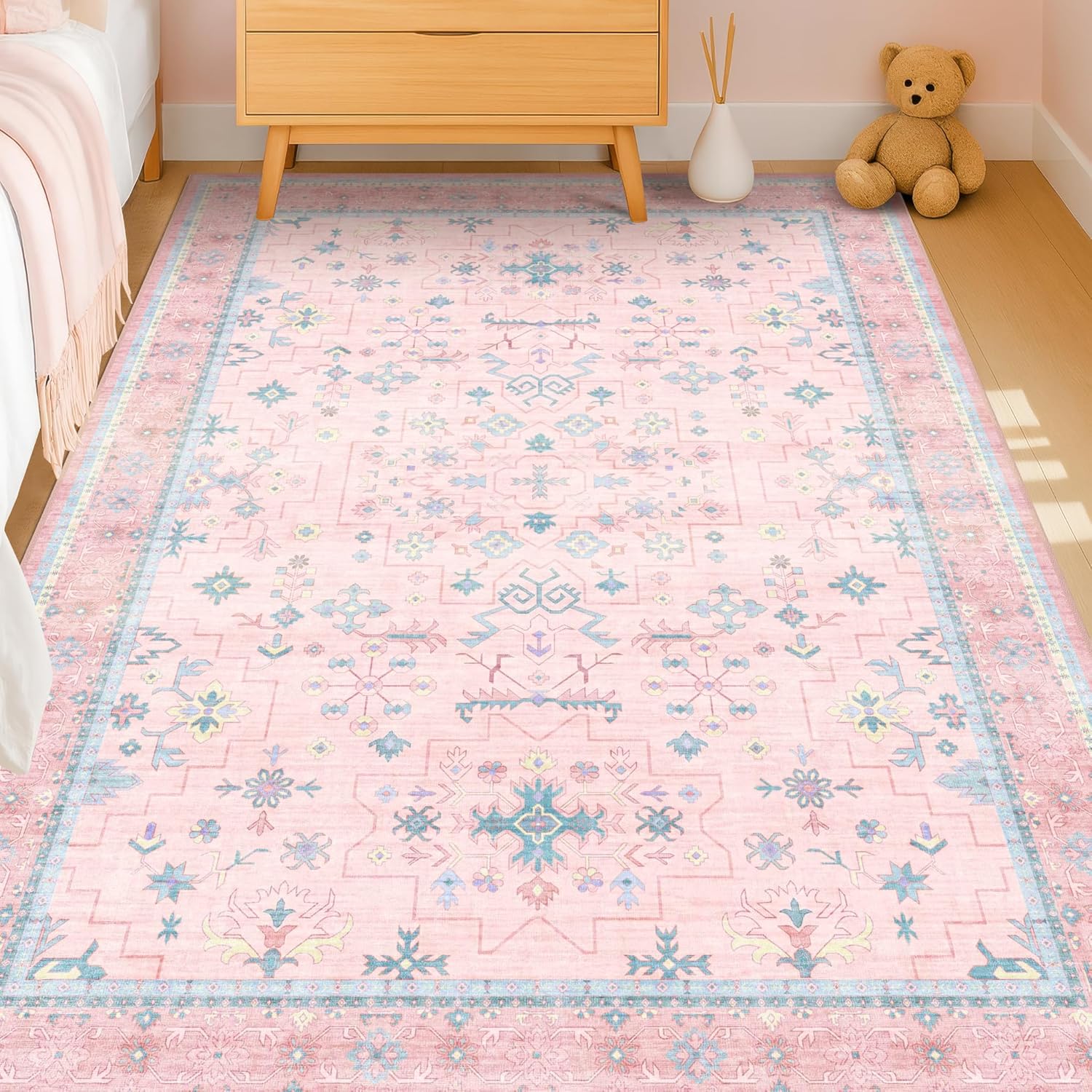Pink Rugs for Bedroom Girls,Wa - Baby Nursery Vintage Decor recension och pris