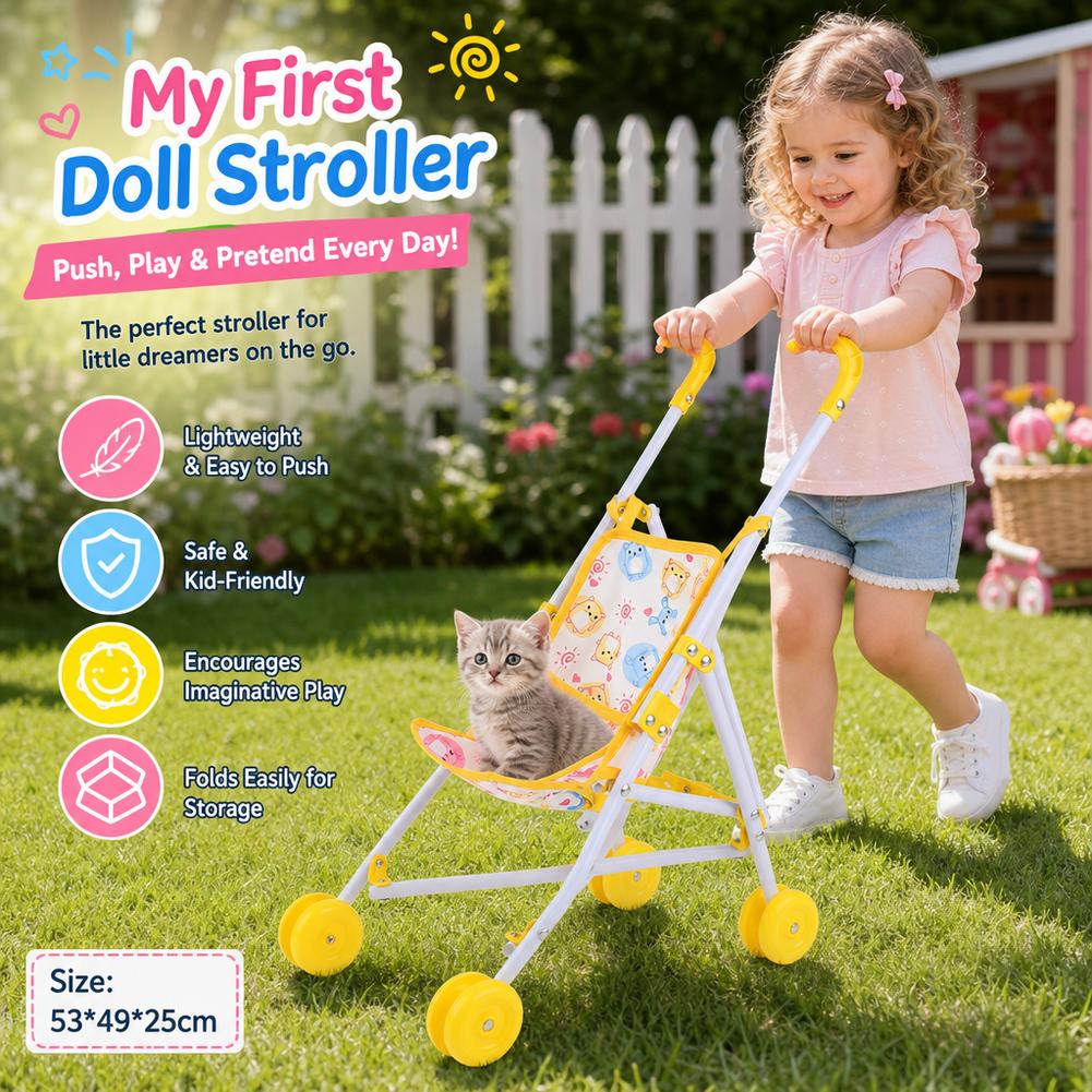 Doll Stroller Pink Baby Pram T - Baby Nursery Trolley recension och pris