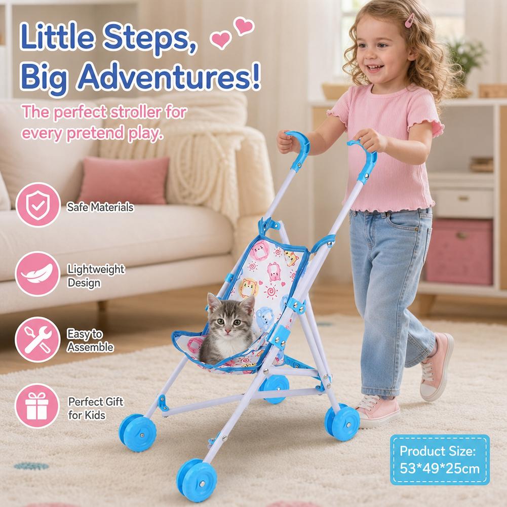 Doll Stroller Pink Baby Pram T - Baby Nursery Trolley recension och pris