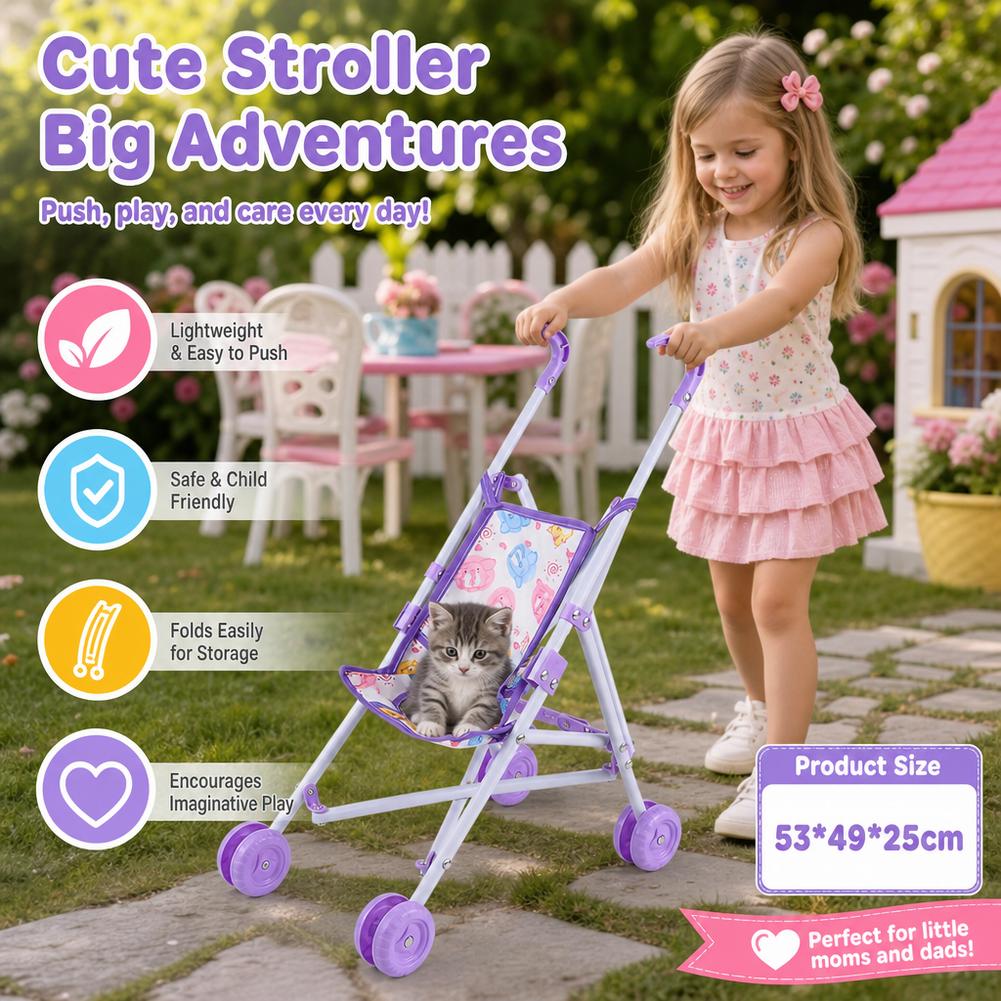 Doll Stroller Pink Baby Pram T - Baby Nursery Trolley recension och pris