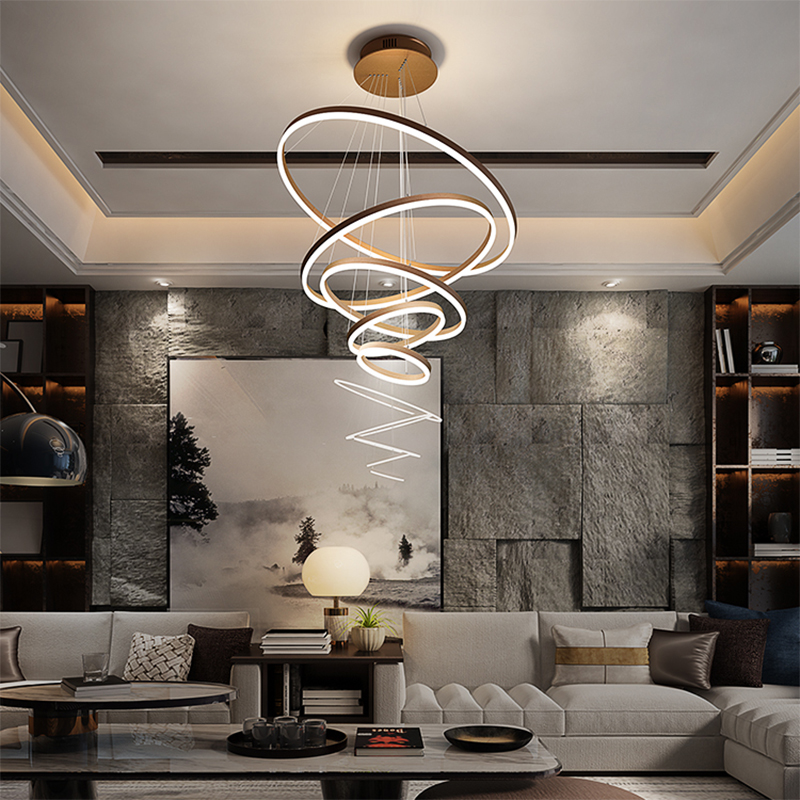Nordic 6 Ring Led Ceiling Chan - Baby Nursery Chandelier recension och pris