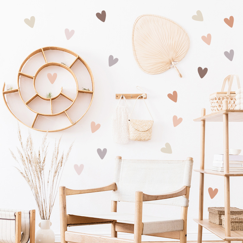 `Morandi Scattered Heart Wall  - Baby Nursery Vinyl Wall Stickers recension och pris