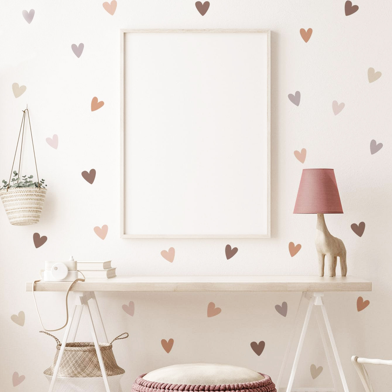 `Morandi Scattered Heart Wall  - Baby Nursery Vinyl Wall Stickers recension och pris