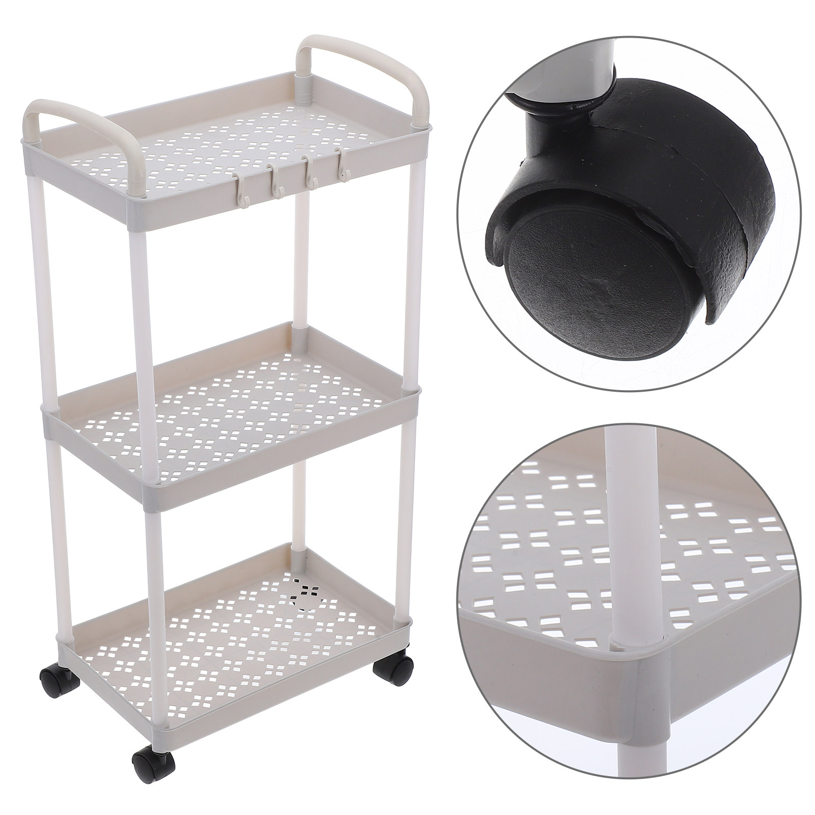 3 Tier Plastic Storage Cart Ro - Baby Nursery Trolley recension och pris