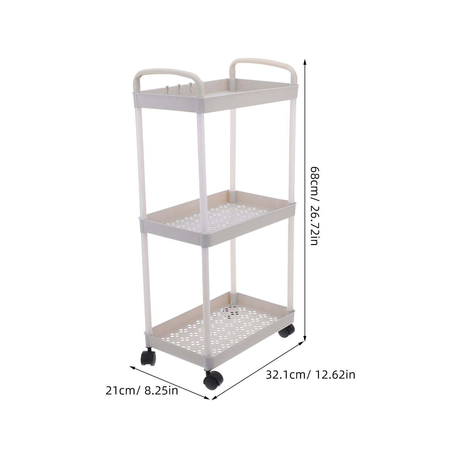3 Tier Plastic Storage Cart Ro - Baby Nursery Trolley recension och pris