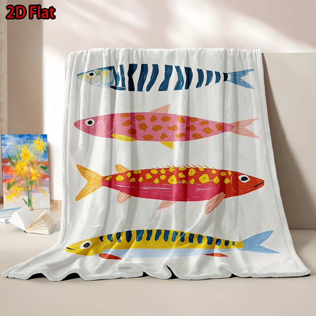 Whimsical Fish Print Throw Bla - Baby Nursery Ocean Theme recension och pris