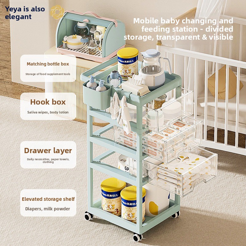 Movable Baby Storage Cart Mult - Baby Nursery Trolley recension och pris