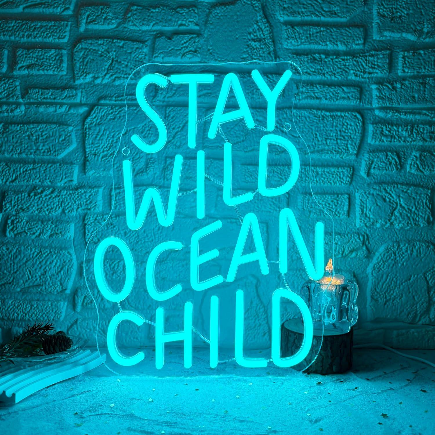 Stay Wild Ocean Child Neon Sig - Baby Nursery Ocean Theme recension och pris