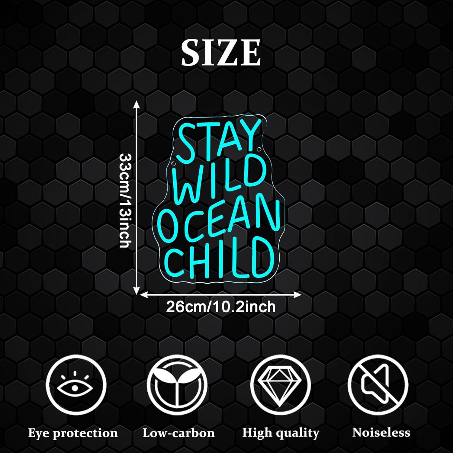 Stay Wild Ocean Child Neon Sig - Baby Nursery Ocean Theme recension och pris