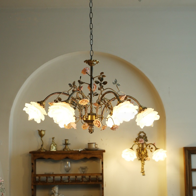 French Pink Ceramics Rose LED  - Baby Nursery Chandelier recension och pris