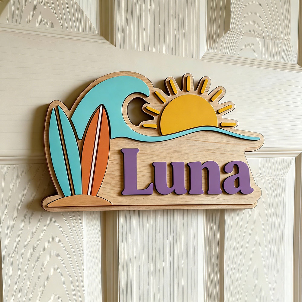 Custom Beach Wave Surfboard Su - Baby Nursery Ocean Theme recension och pris
