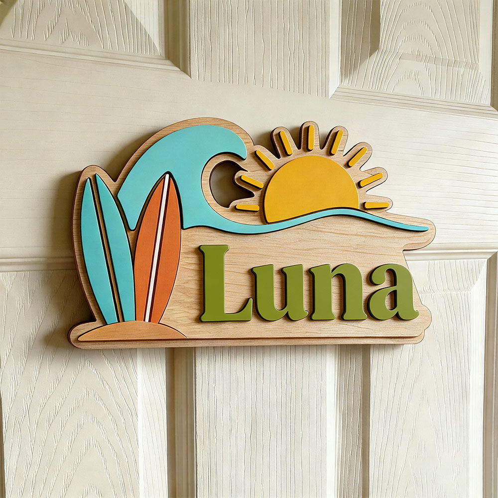 Custom Beach Wave Surfboard Su - Baby Nursery Ocean Theme recension och pris