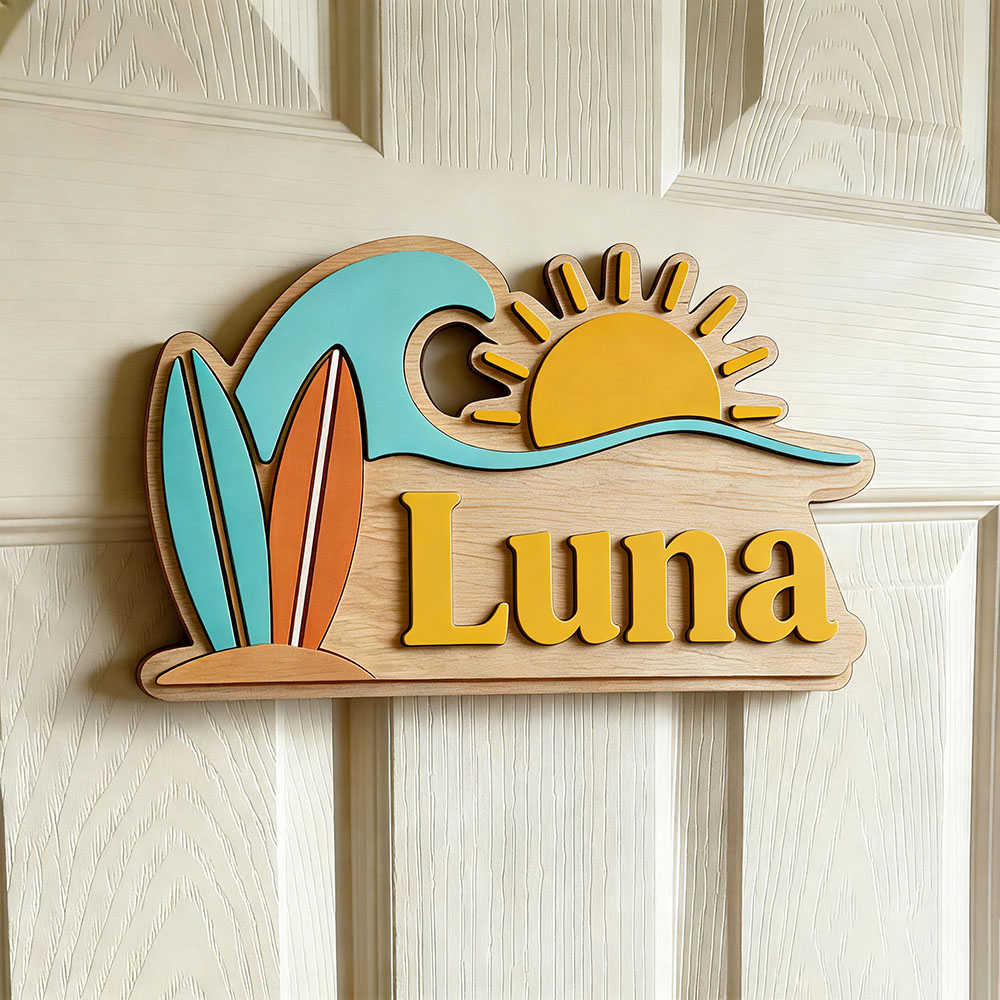 Custom Beach Wave Surfboard Su - Baby Nursery Ocean Theme recension och pris