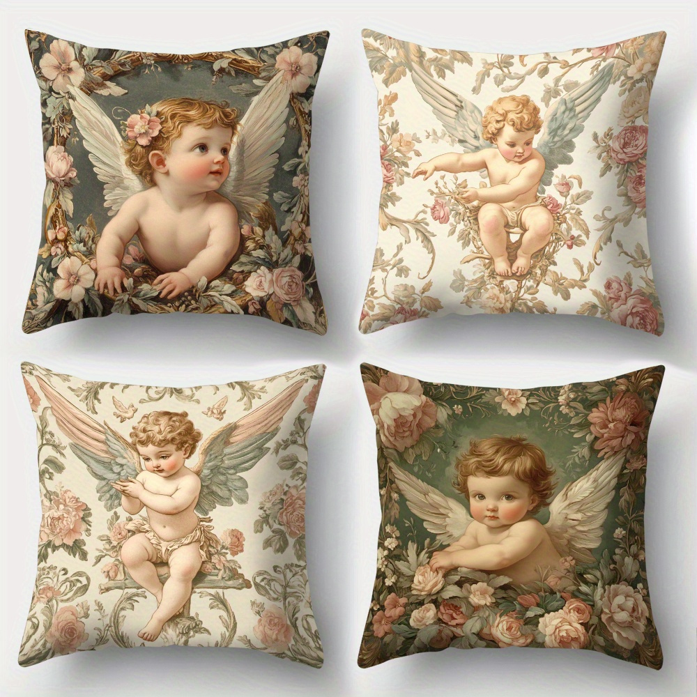 Printed Angel Floral Pillow Co - Baby Nursery Vintage Decor recension och pris