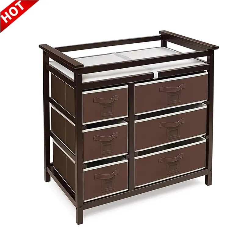 Modern Wooden Baby Dresser wit - Baby Nursery Storage recension och pris
