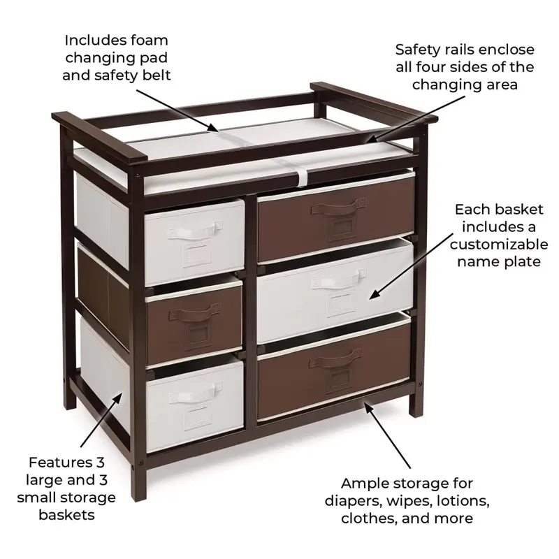 Modern Wooden Baby Dresser wit - Baby Nursery Storage recension och pris