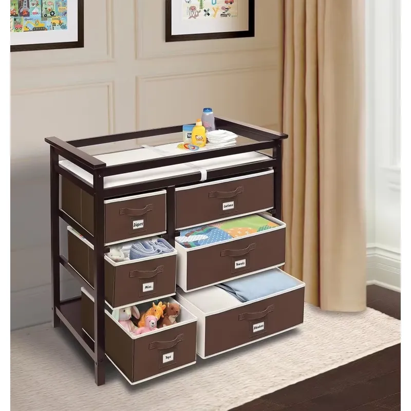 Modern Wooden Baby Dresser wit - Baby Nursery Storage recension och pris