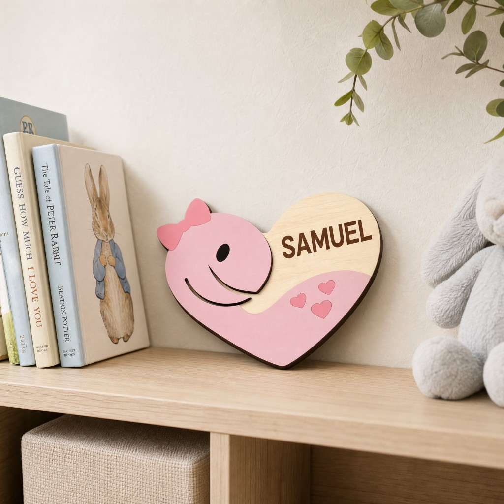 Custom Heart‑Shaped Whale Baby - Baby Nursery Ocean Theme recension och pris