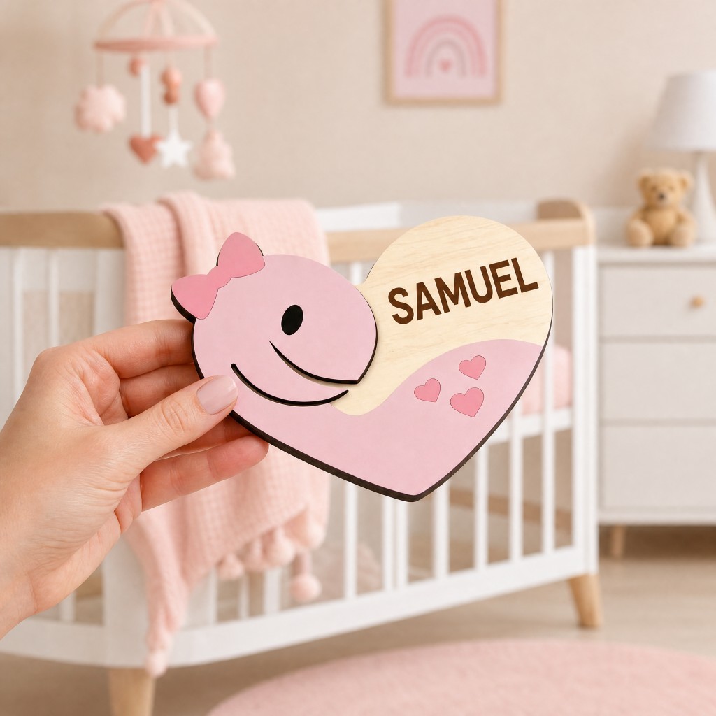 Custom Heart‑Shaped Whale Baby - Baby Nursery Ocean Theme recension och pris