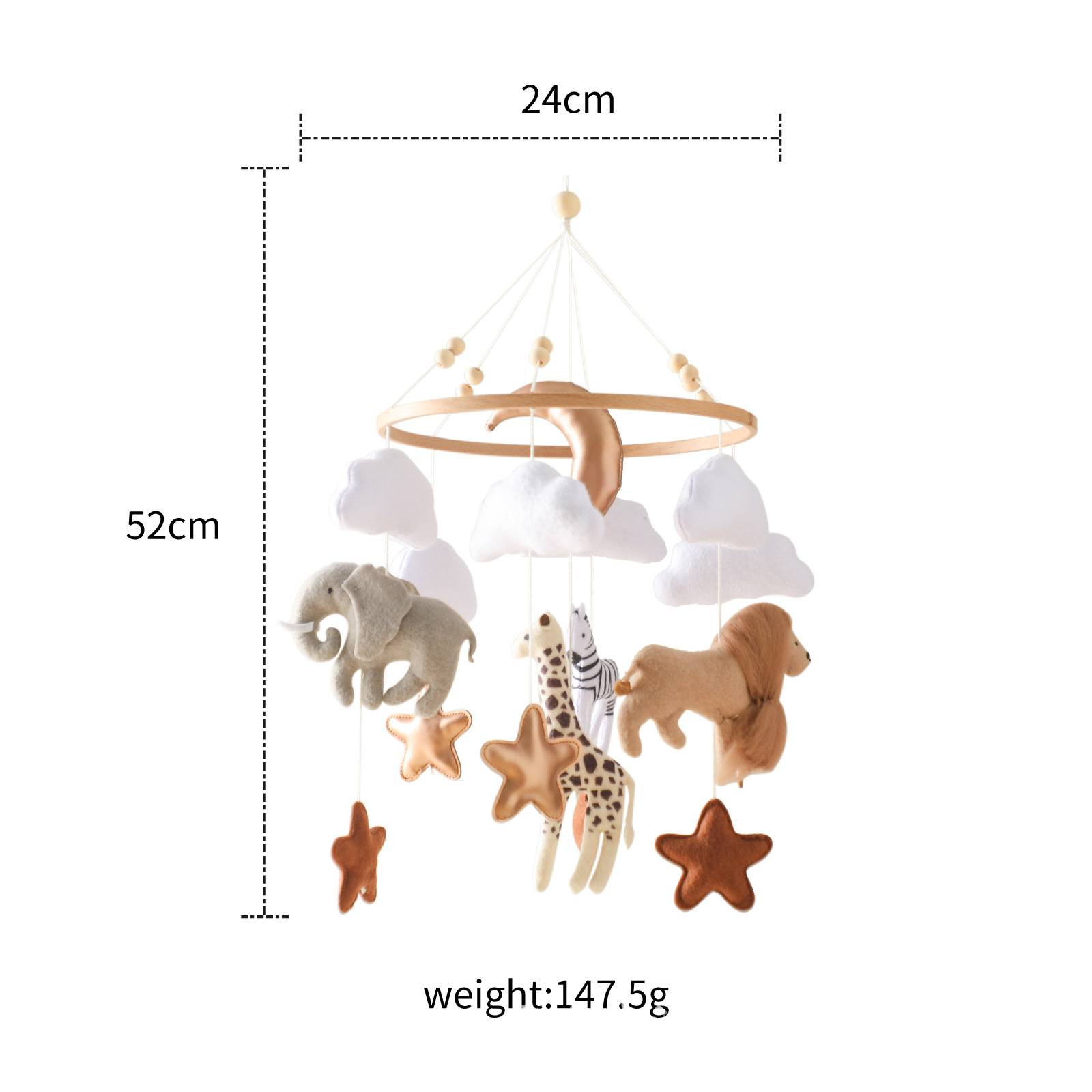 Hot Sale Nordic Handmade Felt  - Baby Nursery Crib recension och pris